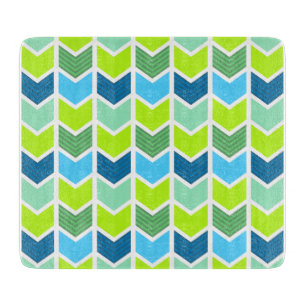 Planche À Découper Motif géométrique vert et bleu moderne de Chevro