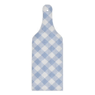 Planche À Découper Motif Gingham Bleu Clair Imprimé Carreaux Classiqu