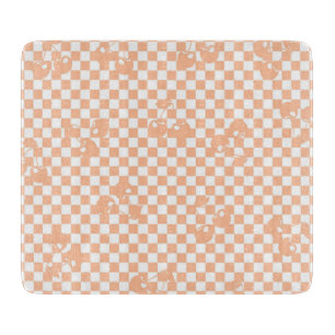 Planche À Découper Motif Gingham Cerise Fuzz pêche