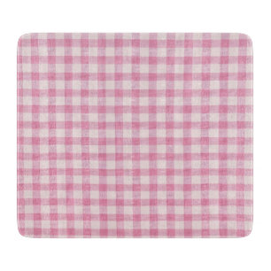 Planche À Découper Motif Gingham Rose Bébé