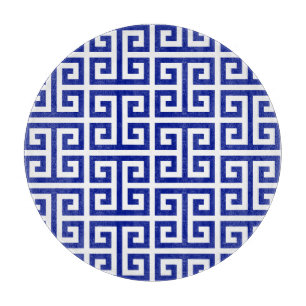 Planche À Découper Motif grec bleu royal foncé