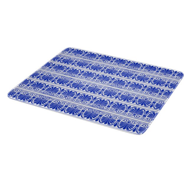 Planche À Découper Motif grec méditerranéen bleu (Coin)