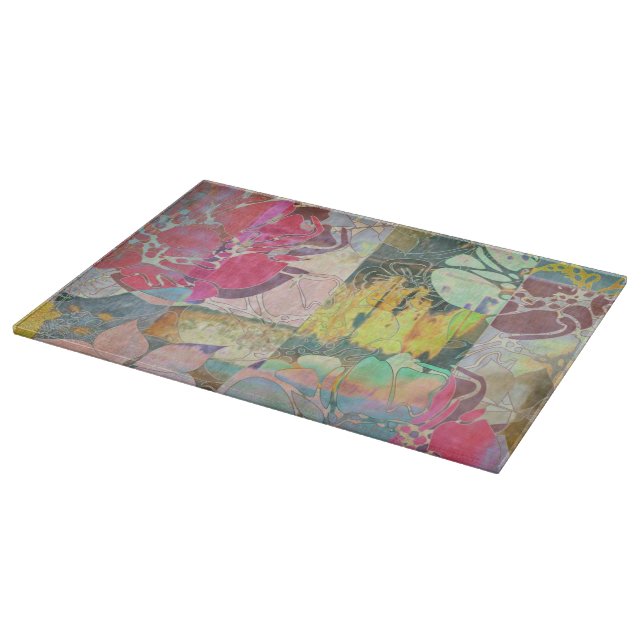 Planche À Découper Motif grunge floral d'art (Coin)