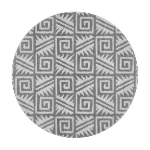 Planche À Découper Motif Ikat Aztec - Nuances de gris / gris