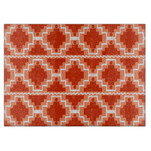 Planche À Découper Motif Ikat Aztec - Rouille, Orange et blanc