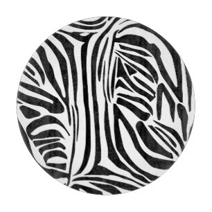 Planche À Découper Motif Imprimé Zèbre Noir et Blanc Audacieux