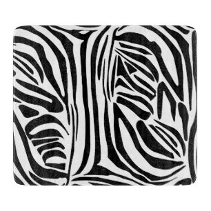 Planche À Découper Motif Imprimé Zèbre Noir et Blanc Audacieux