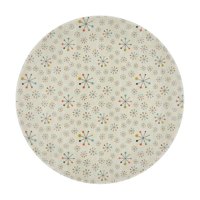 Planche À Découper Motif inspiré atomique de la moitié du siècle (Devant)