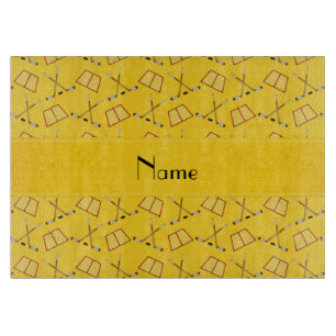 Planche À Découper Motif jaune nommé personnalisé d'hockey