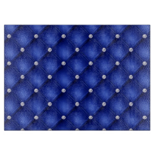 Planche À Découper Motif Luxueux Diamant Bleu Royal Tufté