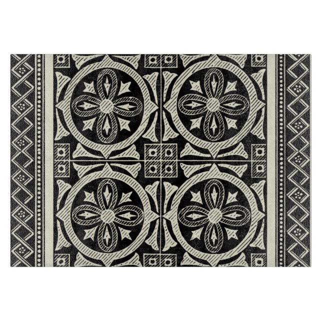 Planche À Découper Motif Mandala noir et blanc par Vision Studio (Devant)