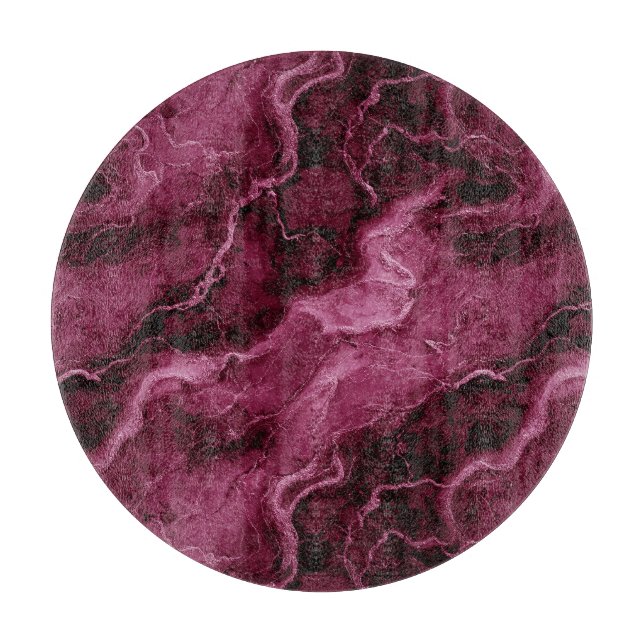 Planche À Découper Motif marbré en Magenta foncé et rose (Devant)