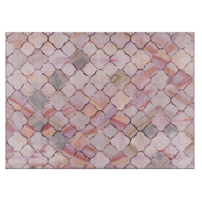 Planche À Découper Motif marocain en texte de cristal de marbre et de (Devant)