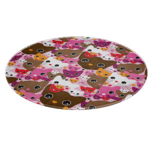 Planche À Découper motif mignon d'arrière - plan de chat de chaton