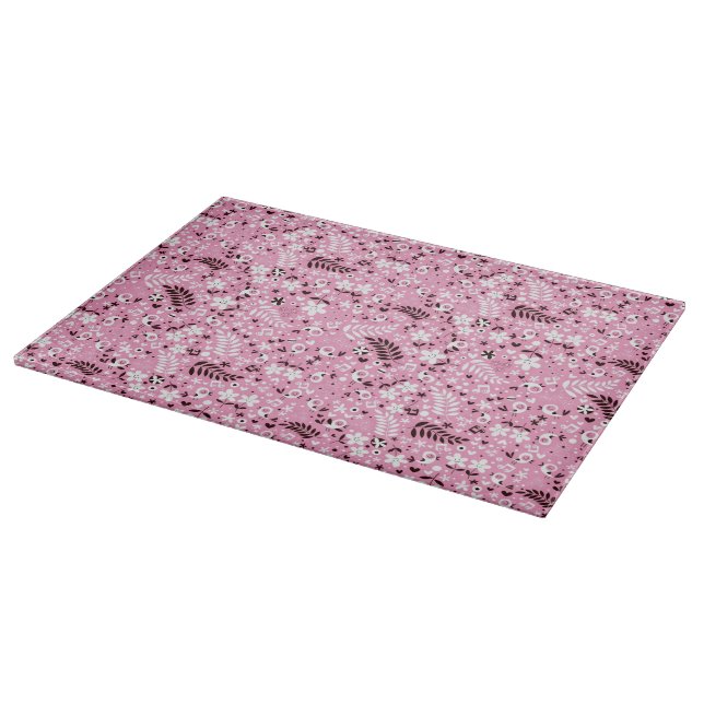 Planche À Découper motif mignon de rose d'oiseaux et de fleurs (Coin)
