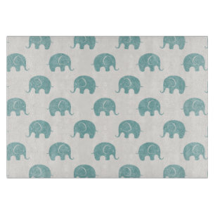 Planche À Découper Motif mignon turquoise d'éléphant
