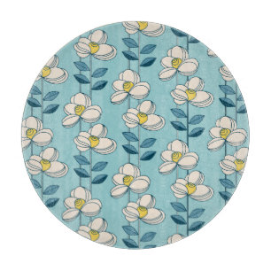 Planche À Découper Motif moderne de feuille florale de la moitié du