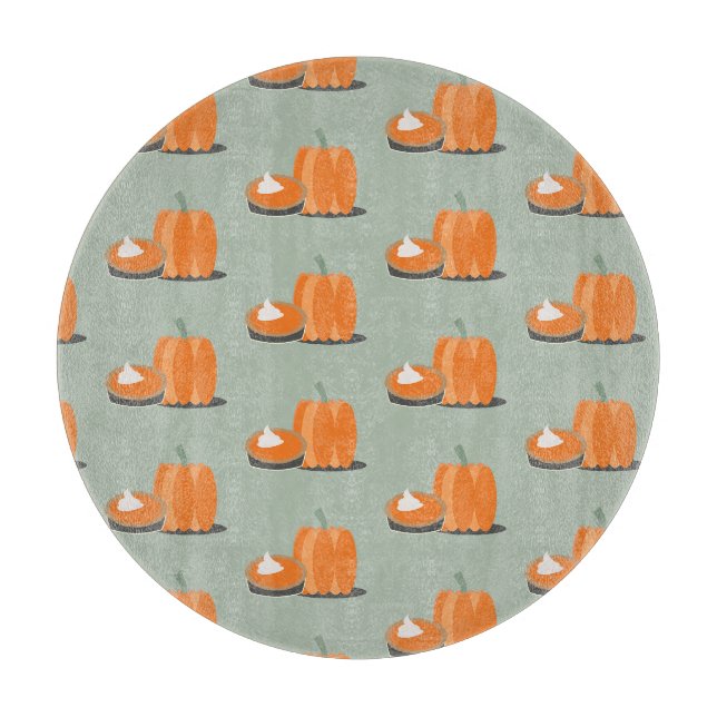 Planche À Découper Motif Moderne de Tarte au Potiron Potiron Vert (Devant)