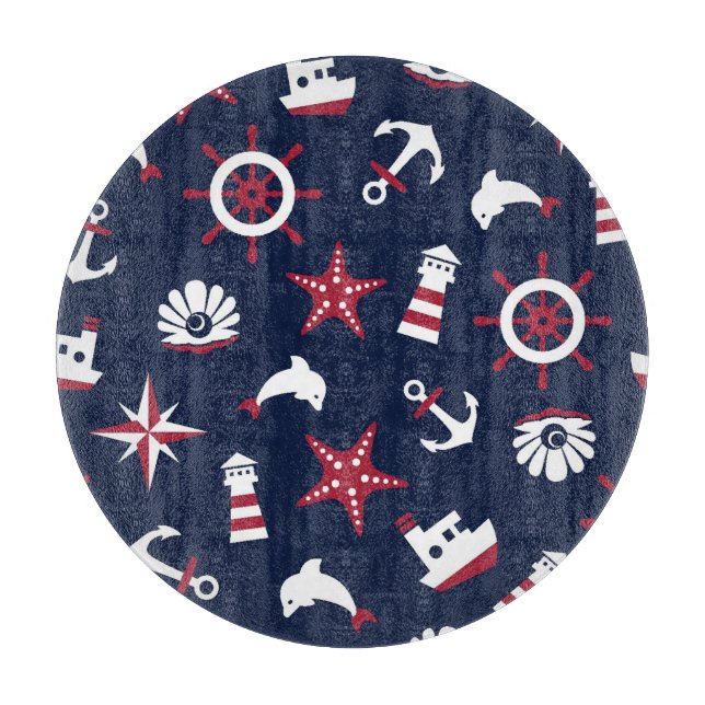 Planche À Découper Motif nautique de mer (Devant)