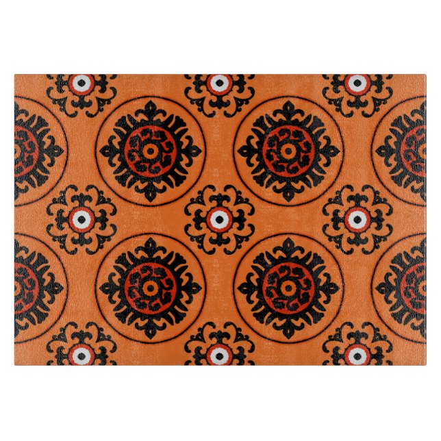 Planche À Découper Motif orange de Suzani (Devant)