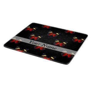 Planche À Découper Motif papillon rouge et noir