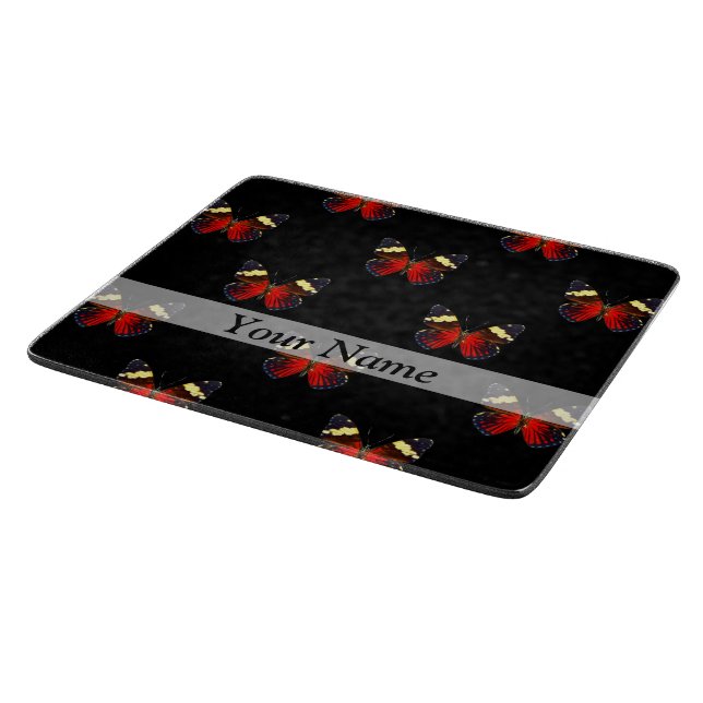 Planche À Découper Motif papillon rouge et noir (Coin)