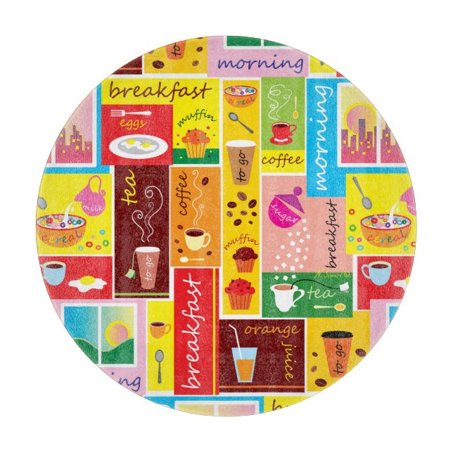 Planche À Découper Motif petit déjeuner fantaisiste  (Devant)