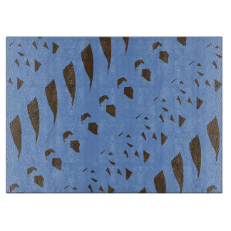 Planche À Découper Motif Pièces et Morceaux Brun Bleu