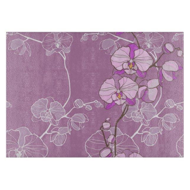 Planche À Découper Motif pourpre d'orchidée (Devant)
