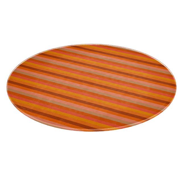 Planche À Découper Motif rayé orange (Coin)
