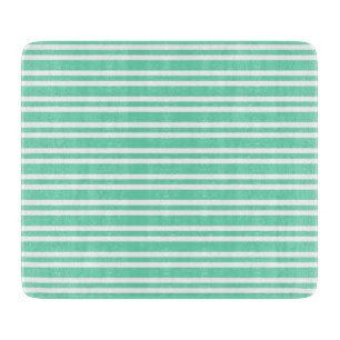 Planche À Découper Motif Rayures Blanches Aquamarine