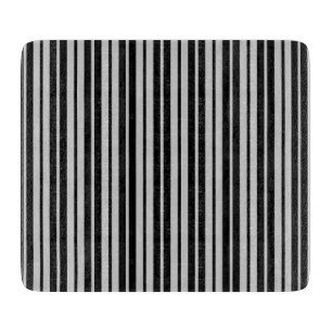 Planche À Découper Motif rayures verticales gris cendré noir