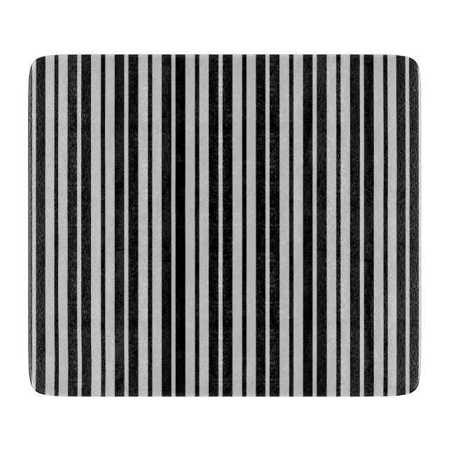 Planche À Découper Motif rayures verticales gris cendré noir (Devant)