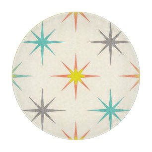 Planche À Découper Motif Rétro Starburst Milieu de Siècle