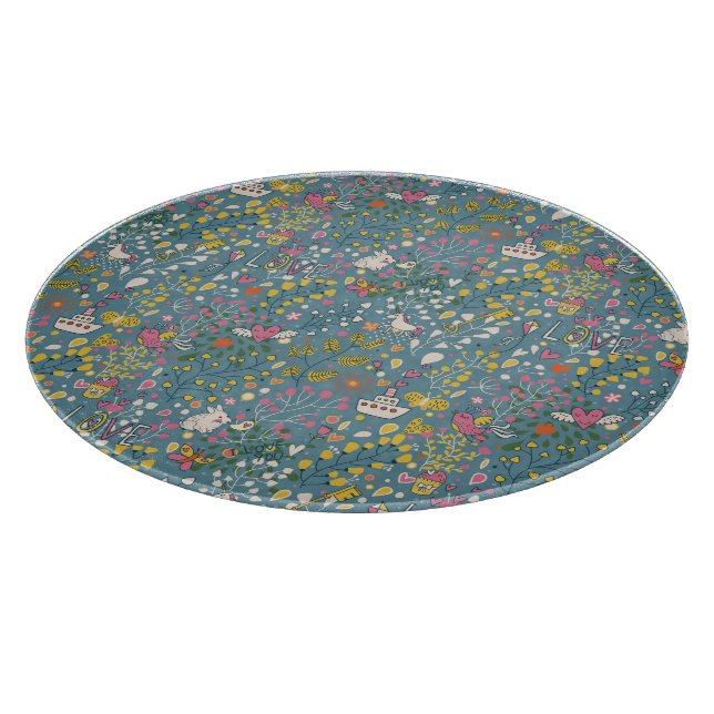 Planche À Découper Motif romantique abstrait avec la bande dessinée (Coin)