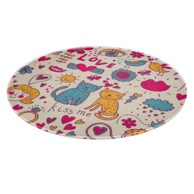 Planche À Découper Motif romantique coloré (Coin)
