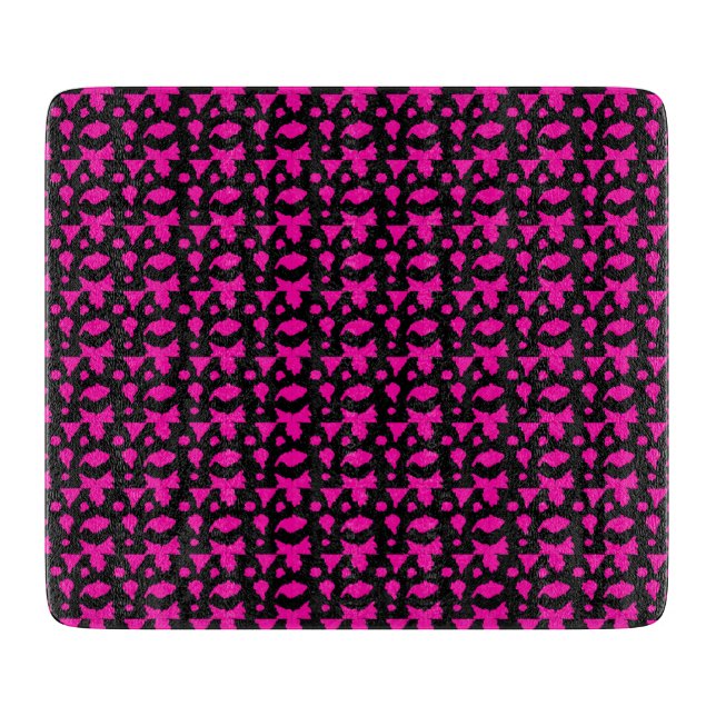 Planche À Découper Motif Rose Abstrait (Devant)