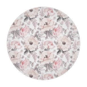 Planche À Découper Motif rose et gris classique