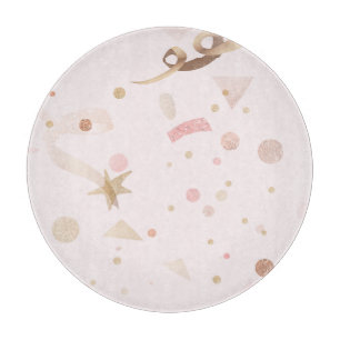 Planche À Découper Motif rose et or festif