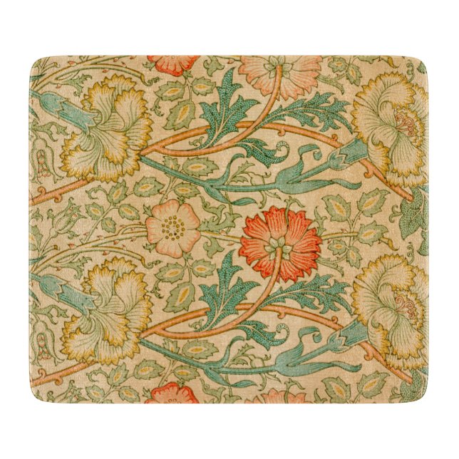 Planche À Découper Motif rose et Rose (par William Morris) (Devant)