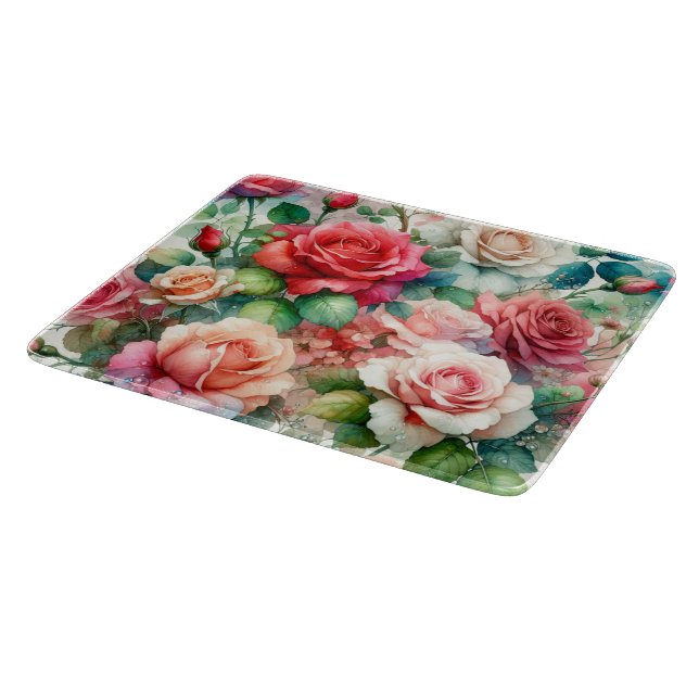 Planche À Découper Motif Rose Fantaisiste (Coin)