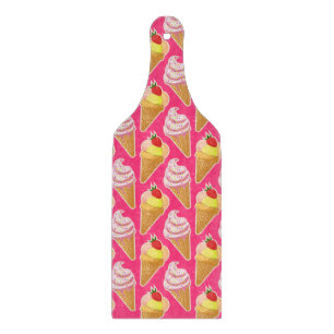 Planche À Découper Motif rose Kawaii avec crème glacée aux fraises