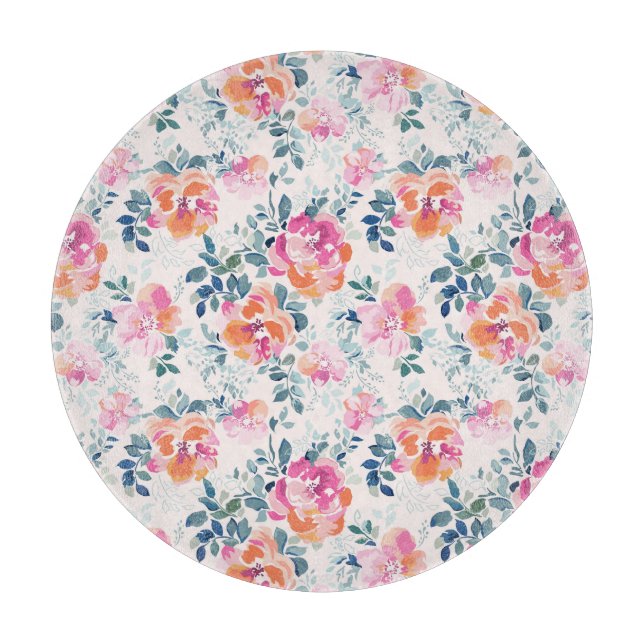 Planche À Découper Motif Rose peint (Devant)
