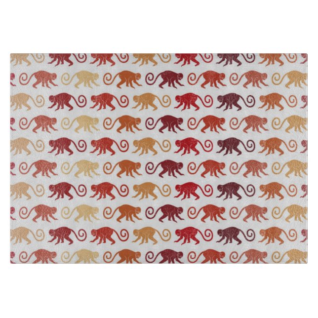 Planche À Découper Motif rouge de singes (Devant)