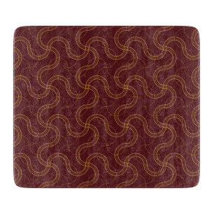 Planche À Découper Motif rouge luxueux à rayures ondulées