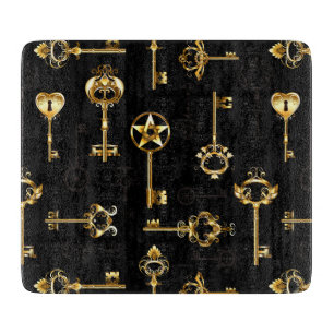 Planche À Découper Motif sans couture avec des clés dorées