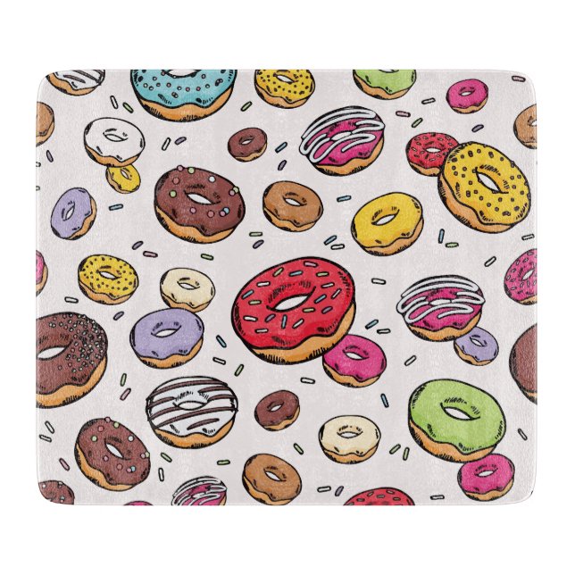 Planche À Découper Motif sans couture de donuts (Devant)