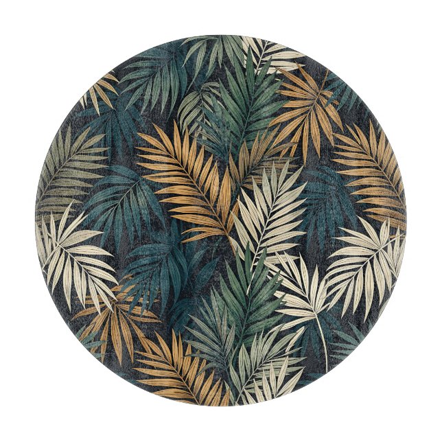Planche À Découper Motif sans couture de feuille de palmier tropical  (Devant)