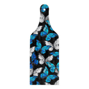 Planche À Découper Motif sans couture foncé avec papillons bleus Morp