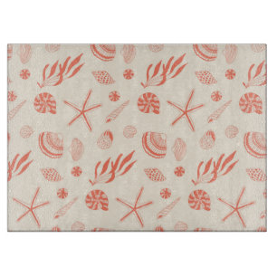 Planche À Découper Motif sans joint avec coquillages